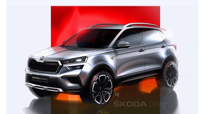 ŠKODA KUSHAQ: Design sketches offer a preview of the new SUV