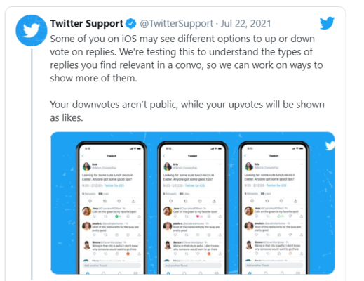 Twitter brings upvote and downvote feature - Exhibit Tech Twitter brings upvote and downvote feature - Exhibit Tech