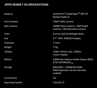 Oppo Reno 8T 5G - Tech Savvy Solutions
