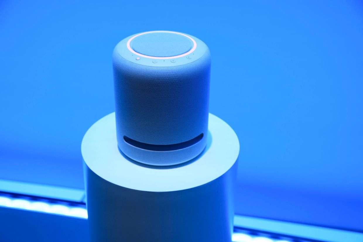 An Amazon Echo during an unveiling event in New York, US, on Wednesday, Feb. 26, 2025. Amazon has rebooted Alexa with artificial intelligence, marking the biggest overhaul of the voice-activated assistant.