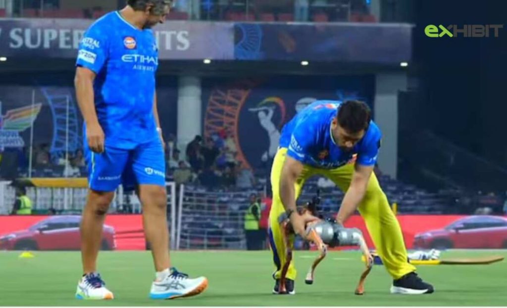 LSG v CSK MS Dhoni plays with IPL's new Robot Dog