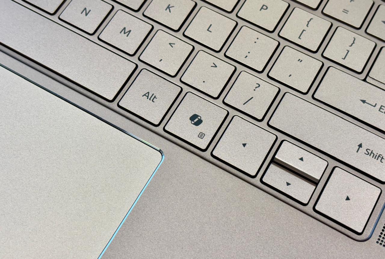 AI key on Acer Swift Neo OLED laptop for instant Microsoft Copilot access