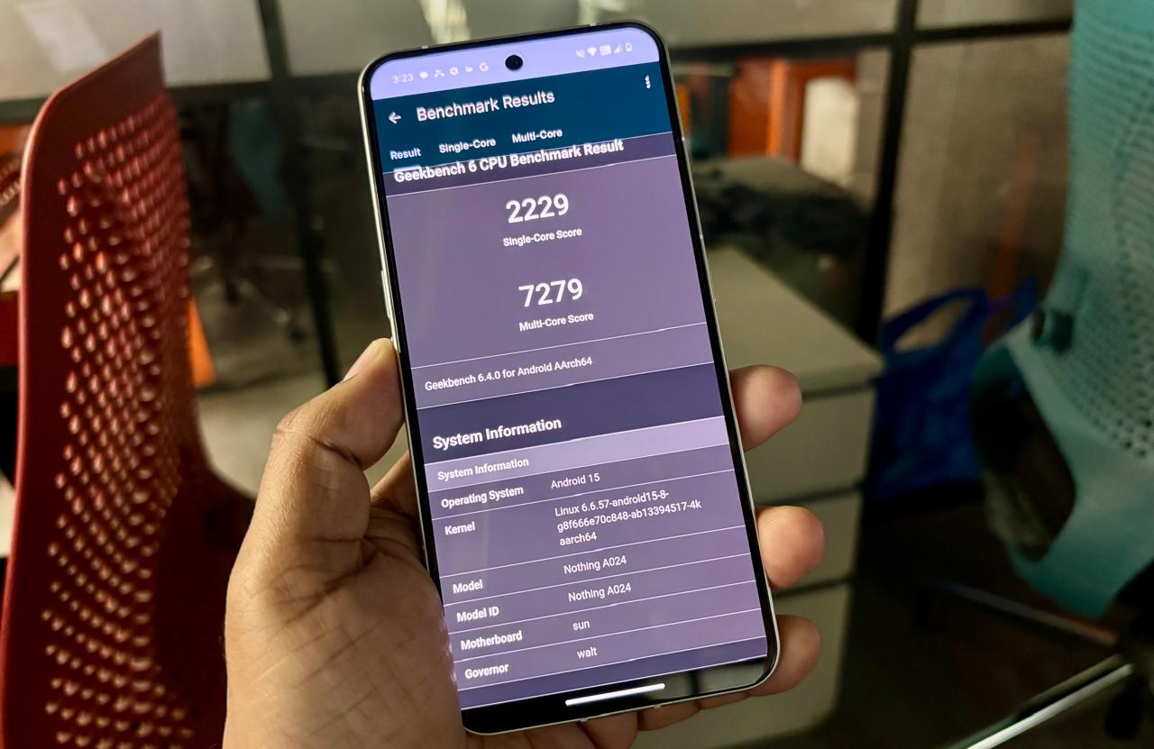 Geekbench 6 performance scores for Nothing Phone 3