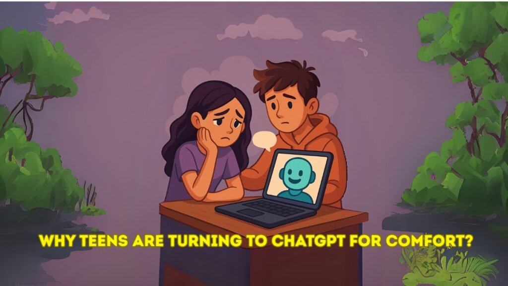 Why Teens Are Turning to ChatGPT for Comfort ft two people looking at the computer in a sad way