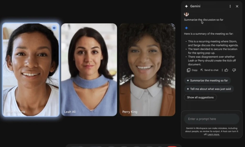 Google Meet X Gemini