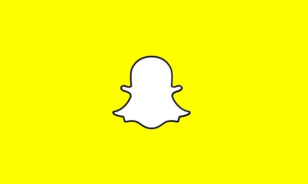 Snapchat logo in yellow background