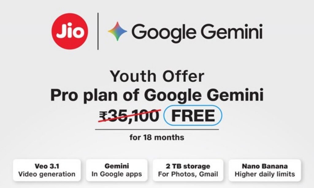 Reliance and Google Partner to Offer Free Gemini AI Access for Jio 5G Users Jio Partners With Google