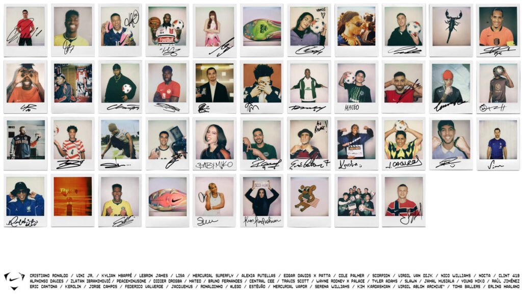 Nike’s New Football Push Brings Together Ronaldo, Haaland, Kim Kardashian and Pop Culture Icons Nike-Polaroid-Campaign