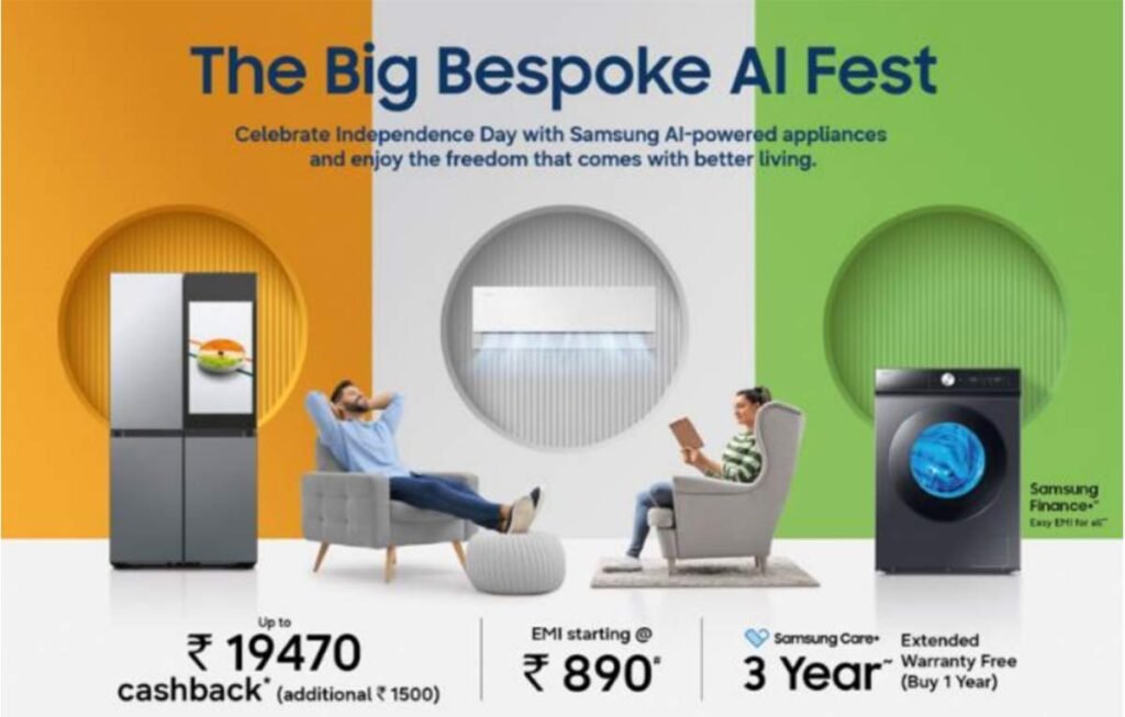 Samsung Announces Independence Day Offers on Bespoke AI Appliances with Cashback of up to ₹19,470 Samsung-Bespoke-AI-Fest